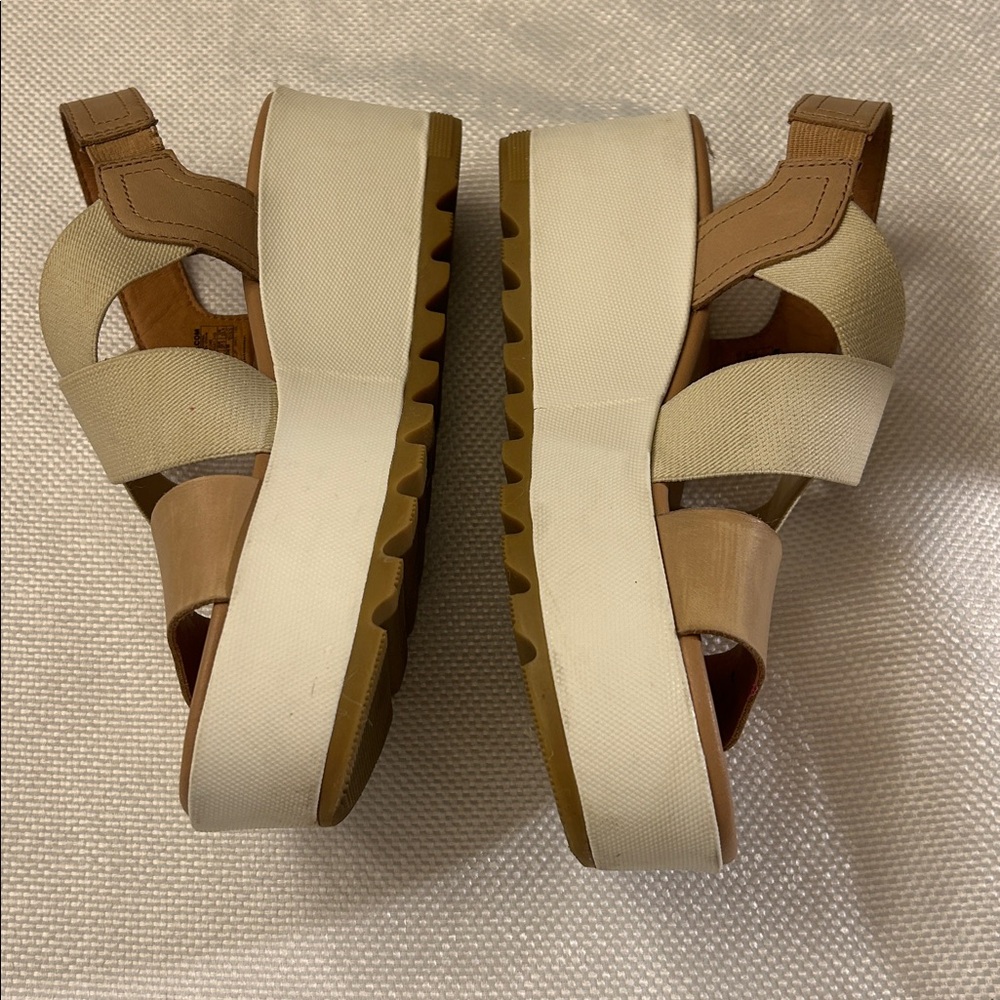 Sorel Tan and Cream Platform Sandals - Picture 4 of 6
